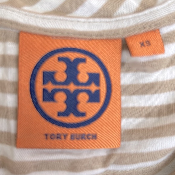 Tory Burch Striped Short Sleeve Logo T-Shirt - Picture 3 of 11